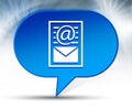 Newsletter document page icon blue bubble background