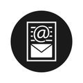 Newsletter document page icon flat black round button vector illustration Royalty Free Stock Photo