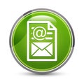 Newsletter document page icon elegant green round button vector illustration