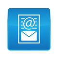 Newsletter document page icon shiny blue square button