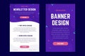 Newsletter, email design template, and vertical banner design template.