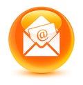 Newsletter email icon glassy orange round button Royalty Free Stock Photo