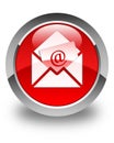 Newsletter email icon glossy red round button Royalty Free Stock Photo