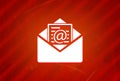 Newsletter email icon isolated on abstract red gradient magnificence background