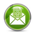 Newsletter email icon elegant green round button vector illustration Royalty Free Stock Photo