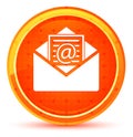 Newsletter email icon natural orange round button