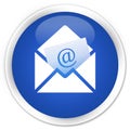 Newsletter email icon premium blue round button Royalty Free Stock Photo