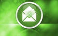 Newsletter email icon premium glossy button isolated on abstract shiny green background Royalty Free Stock Photo