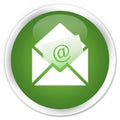 Newsletter email icon premium soft green round button Royalty Free Stock Photo