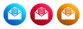 Newsletter email icon premium trendy round button set