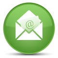 Newsletter email icon special soft green round button Royalty Free Stock Photo