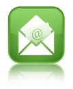 Newsletter email icon special soft green square button Royalty Free Stock Photo