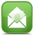 Newsletter email icon special soft green square button Royalty Free Stock Photo