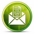 Newsletter email icon spring bright natural green round button illustration Royalty Free Stock Photo