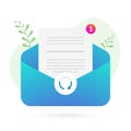 Newsletter Email Subscription modern flat design icon concept. E-mail marketing for subscribers, isolated on white Royalty Free Stock Photo