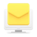 Newsletter envelope incoming message chat texting digital electronic mail service 3d icon vector
