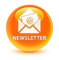 Newsletter glassy orange round button Royalty Free Stock Photo