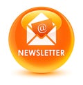 Newsletter glassy orange round button Royalty Free Stock Photo