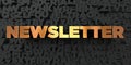 Newsletter - Gold text on black background - 3D rendered royalty free stock picture Royalty Free Stock Photo