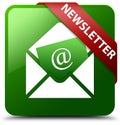 Newsletter green square button Royalty Free Stock Photo