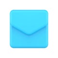 Newsletter incoming message glossy blue envelope front view realistic 3d icon vector illustration Royalty Free Stock Photo