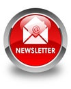 Newsletter glossy red round button Royalty Free Stock Photo