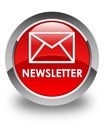 Newsletter glossy red round button Royalty Free Stock Photo