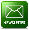 Newsletter green square button Royalty Free Stock Photo
