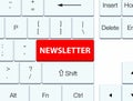 Newsletter red keyboard button Royalty Free Stock Photo