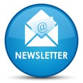 Newsletter special cyan blue round button Royalty Free Stock Photo