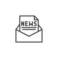 Newsletter mail line icon