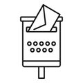 Newsletter mailbox icon, outline style Royalty Free Stock Photo