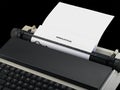 Newsletter message typed by vintage typewriter. Royalty Free Stock Photo