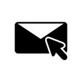 Black solid icon for Newsletter, email and marketing
