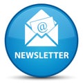 Newsletter special cyan blue round button Royalty Free Stock Photo