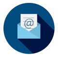 NEWSLETTER symbol on circular navy button Royalty Free Stock Photo
