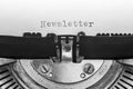 Newsletter typed on a vintage typewriter Royalty Free Stock Photo