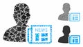 Newsmaker newspaper Mosaic Icon of Inequal Items