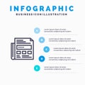 Newspaper, Ad, Paper, Headline Line icon with 5 steps presentation infographics Background Royalty Free Stock Photo