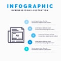 Newspaper, Ad, Paper, Headline Line icon with 5 steps presentation infographics Background Royalty Free Stock Photo