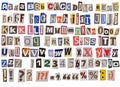 Newspaper alphabet isolated