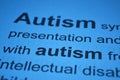 Word AUTISM , close up Royalty Free Stock Photo