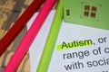 Word AUTISM , close up Royalty Free Stock Photo
