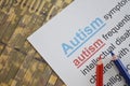 Word AUTISM , close up Royalty Free Stock Photo