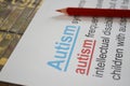 Word AUTISM , close up Royalty Free Stock Photo