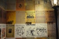 Newspaper articles through the years wall mural display at Chinatown Museum in Manila, Philippines