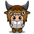 Newspaper bison animal mascot costume