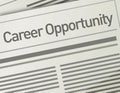 Newspaper Career Opportunity ad, Employment concep