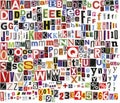 Newspaper clippings alphabet Royalty Free Stock Photo