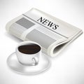 Newspaper and coffee cup Royalty Free Stock Photo